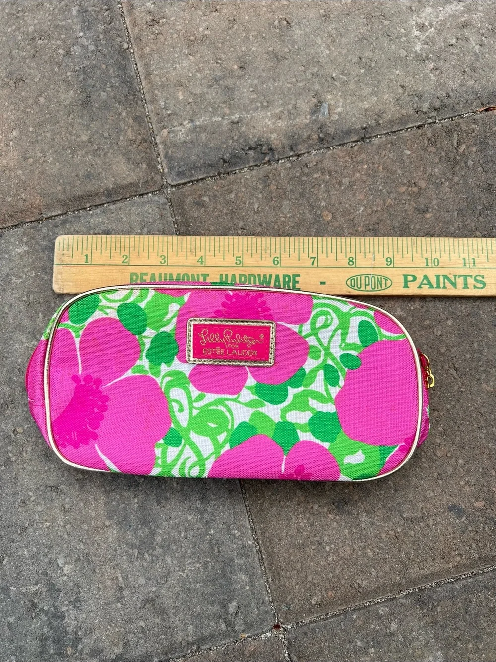 Lily Pulitzer For Estee Lauder Cosmetic Bag Pink Green Floral